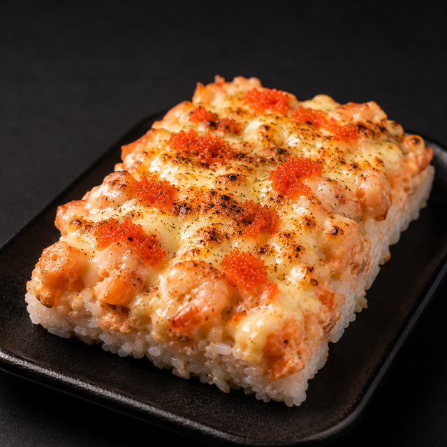 Assorted sushi rolls on a platter